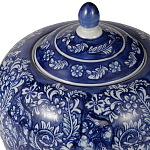 Ваза округлой формы с синей росписью и цветочным узором Blue & White Ornament варинант исполнения - 1 | Loft Concept в Краснодаре