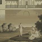 Обои ручная роспись Monuments of Paris Terre Foncée on scenic paper варинант исполнения - 1 | Loft Concept в Краснодаре