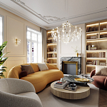 Люстра подвесная из металла с прозрачными подвесками из хрусталя Quasar 93 варинант исполнения - 7 | Loft Concept в Краснодаре