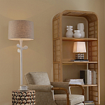 Торшер с белым каркасом и тканевыми абажуром Natural Stems варинант исполнения - 5 | Loft Concept в Краснодаре