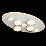 Потолочный светильник овальной формы белого цвета с 7-ю лампами Lunar Pebbles варинант исполнения - 3 | Loft Concept в Краснодаре