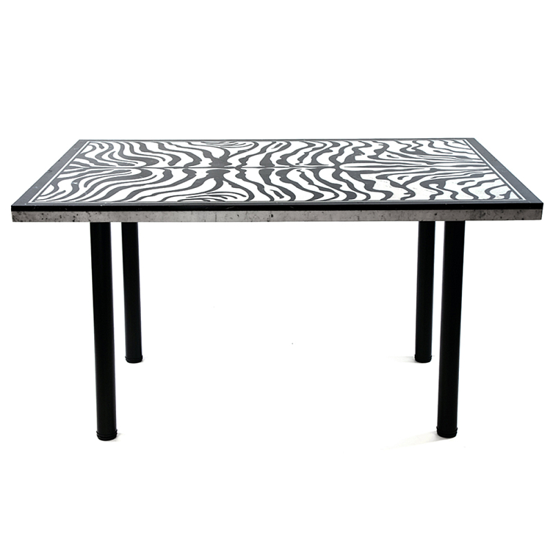 Стол обеденный из натурального мрамора Marble BW Accent Table Черно-белый в Краснодаре | Loft Concept 