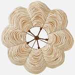 Круглая люстра волнистой формы с декором из круглых деревянных бусин White Wooden Beads Chandelier L варинант исполнения - 2 | Loft Concept в Краснодаре