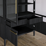 Витрина Primo со стеклянными фасадами и буфетом шпон Черный дуб варинант исполнения - 6 | Loft Concept в Краснодаре