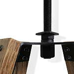 Барный стул со спинкой и металлической подставкой на 4-х деревянных ножках Бежевый Велюр Vendramin Chair варинант исполнения - 5 | Loft Concept в Краснодаре