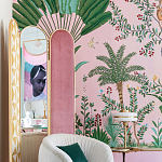 Обои ручная роспись Amazonia Florence Pink dyed silk варинант исполнения - 5 | Loft Concept в Краснодаре