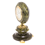 Часы настольные бронзовые из натуральных камней Мрамор и Змеевик Stone Clock варинант исполнения - 14 | Loft Concept в Краснодаре