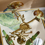 Подсвечник с двумя попугаями из фарфора на бронзовой ветке Eden Garden варинант исполнения - 5 | Loft Concept в Краснодаре