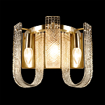 Бра с металлическим основанием золотого цвета и хрустальными подвесками Textured Glass варинант исполнения - 3 | Loft Concept в Краснодаре