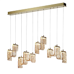 Подвесной светильник линейный с плафонами волнистой формы из фактурного стекла Big Wave варинант исполнения - 8 | Loft Concept в Краснодаре