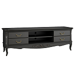 ТВ-тумба черная из массива бука с 4-мя ящиками и 2-мя полками Black Provence варинант исполнения - 1 | Loft Concept в Краснодаре