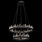 Люстра с двумя кольцами черного цвета с хрустальными элементами QUARTZ CRYSTAL варинант исполнения - 3 | Loft Concept в Краснодаре