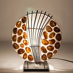 Настольная лампа из перламутра и дерева на подставке Indonesian Shell варинант исполнения - 4 | Loft Concept в Краснодаре