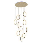 Потолочная люстра каскадная светодиодная с золотистым каркасом Ring of Fire варинант исполнения - 1 | Loft Concept в Краснодаре