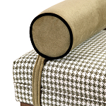 Банкетка Banquette PIED DE POULE с принтом гусиная лапка и бежевыми подлокотниками  варинант исполнения - 1 | Loft Concept в Краснодаре