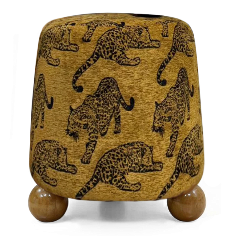 Пуф Wakonda с Круглыми ножками Коричневый орнамет Коричневый в Краснодаре | Loft Concept 