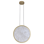 Светодиодный подвесной светильник круглой формы с металлической рамой золотого цвета Marble Glow 47 варинант исполнения - 2 | Loft Concept в Краснодаре