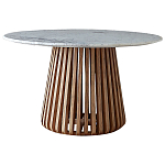 Круглый обеденный стол со столешницей из белого мрамора Veras White Marble Table варинант исполнения - 1 | Loft Concept в Краснодаре