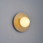 Бра круглое с плафоном из натурального камня на латунном основании Cryptocrystalline Stone варинант исполнения - 7 | Loft Concept в Краснодаре