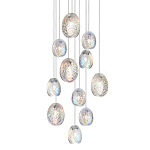 Люстра каскадная с 11-ю круглыми плафонами из рельефного стекла Disc Light варинант исполнения - 1 | Loft Concept в Краснодаре