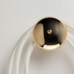 Бра с круглым золотистым основанием и белыми изогнутыми световыми линиями Luke Lampco Tracer Lamp варинант исполнения - 5 | Loft Concept в Краснодаре