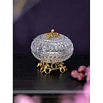 Конфетница из прозрачного рельефного стекла Eden Garden варинант исполнения - 5 | Loft Concept в Краснодаре