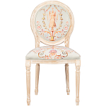 Стул из массива бука светло-серый с растительным орнаментом Raffael Angel Grey Chair варинант исполнения - 1 | Loft Concept в Краснодаре