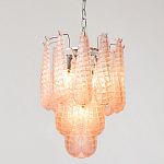 Современная Люстра Textured Glass Drops Chandelier Нежно розовые капли  варинант исполнения - 3 | Loft Concept в Краснодаре