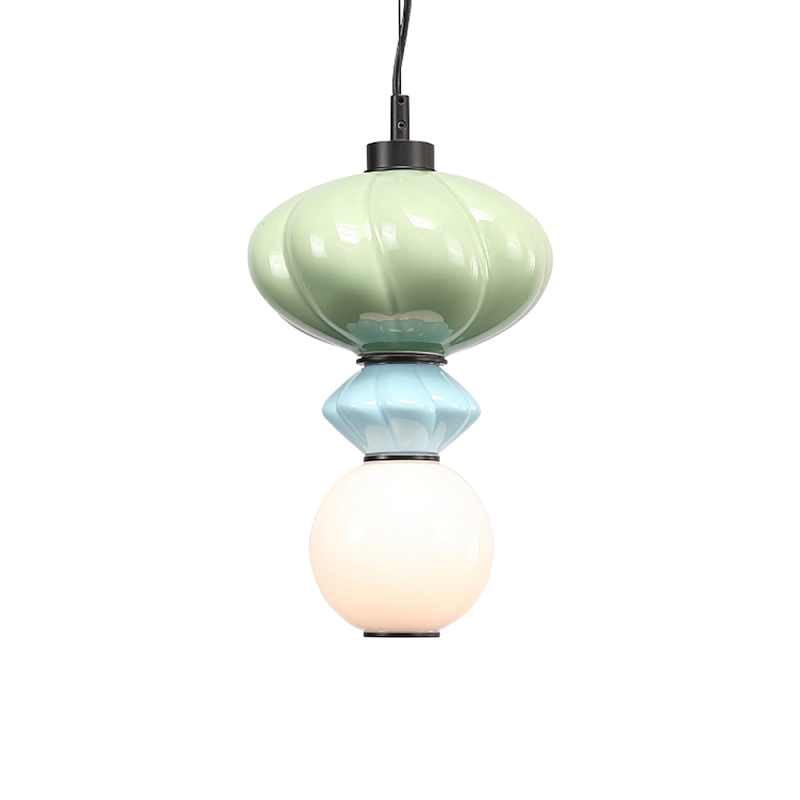 Подвесной светильник фигурный с керамическими элементами Fragrant Light Зеленый Голубой в Краснодаре | Loft Concept 