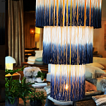 Люстра круглая трехъярусная из бахромы Indigo Gradient Braided Fringe варинант исполнения - 1 | Loft Concept в Краснодаре