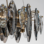 Люстра подвесная круглая с овальными подвесками из стекла дымчатого цвета Harlow Crystal Round варинант исполнения - 4 | Loft Concept в Краснодаре