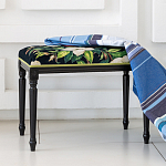 Банкетка из натурального бука черная с изображением птиц и цветов Blooming Birds2 варинант исполнения - 2 | Loft Concept в Краснодаре