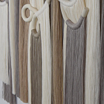 Настенный декор с бахромой белого и бежевого цвета Abstraction I варинант исполнения - 2 | Loft Concept в Краснодаре