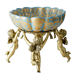 Чаша с орнаментом на бронзовых ножках в виде ангелов Eden Garden варинант исполнения - 3 | Loft Concept в Краснодаре