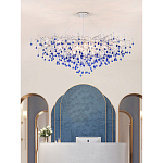 Люстра овальная с синими стеклянными подвесками в форме капель FAIRYTREE Light варинант исполнения - 3 | Loft Concept в Краснодаре