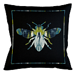 Подушка декоративная пчела сине-зеленый узор Ikat Pattern варинант исполнения - 1 | Loft Concept в Краснодаре