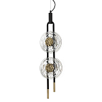 Подвесной светильник с 2-мя прозрачными стеклянными плафонами и золотистыми центральными вставками Virelia  варинант исполнения - 1 | Loft Concept в Краснодаре