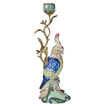 Подсвечник в образе попугая из фарфора с бронзовыми элементами Eden Garden варинант исполнения - 1 | Loft Concept в Краснодаре