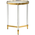 Золотой приставной столик с круглой стеклянной столешницей Weightless Table варинант исполнения - 1 | Loft Concept в Краснодаре