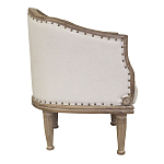 Кресло низкое с мягкой обивкой из льна на 4-х деревянных ножках Emile Armchair beige варинант исполнения - 1 | Loft Concept в Краснодаре