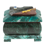 Шкатулка прямоугольная с зеркалом из натурального камня змеевик Stone Casket варинант исполнения - 2 | Loft Concept в Краснодаре