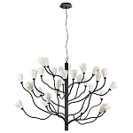 Люстра подвесная черного цвета с ветвями и белыми фарфоровыми цветами Floralis варинант исполнения - 10 | Loft Concept в Краснодаре