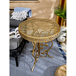 Столик приставной золотистый с орнаментом на столешнице Tanzania варинант исполнения - 5 | Loft Concept в Краснодаре