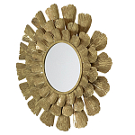 Зеркало круглое настенное в металлической раме Sunny Golden Petals варинант исполнения - 2 | Loft Concept в Краснодаре