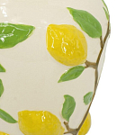 Ваза с крышкой кремового цвета и объемным рисунком лимонов и листьев Lemon Delight варинант исполнения - 3 | Loft Concept в Краснодаре