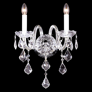 Бра в классическом стиле с 2-мя лампами и хрустальными подвесками Crystal lamps