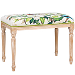 Банкетка из натурального бука золотистая с изображением птиц и цветов Blooming Bird варинант исполнения - 1 | Loft Concept в Краснодаре