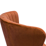 Барный стул со спинкой на 4-х деревянных ножках Оранжевый Велюр Ava Charm варинант исполнения - 2 | Loft Concept в Краснодаре