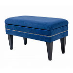 Мягкая банкетка на черных ножках с зоной для хранения Casket Blue варинант исполнения - 2 | Loft Concept в Краснодаре