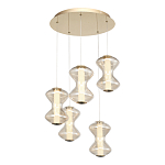 Люстра светодиодная с стеклянными волнообразными плафонами Amphora of Light варинант исполнения - 1 | Loft Concept в Краснодаре